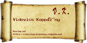 Vidovics Koppány névjegykártya